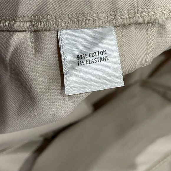 St John Cream Slim Dress Pants w/ Side Zip Closure Front Ankle Slit - Picture 12 of 15